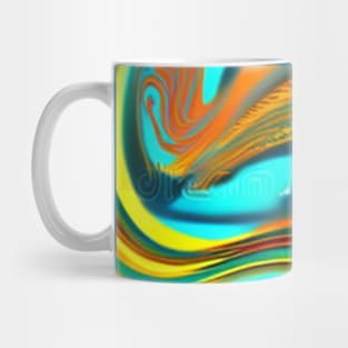 Abstract Turquoise and Gold Swirls Mug